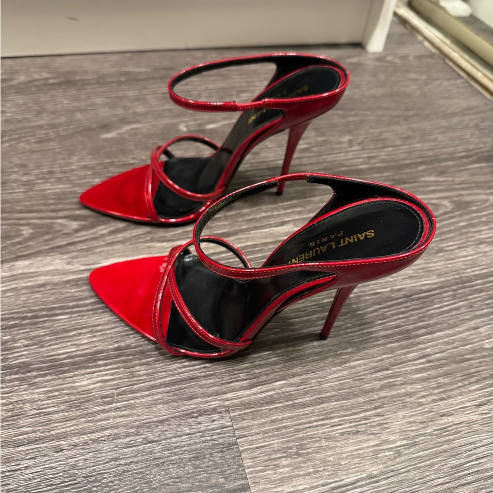 Saint Laurent Red Strappy Heels